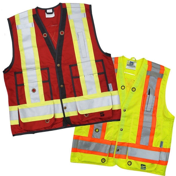 Blouson Gilet de sécurité haute visibilité pour vêtement de travail –  Rouge, Bleu, Jaune, Orange, Surveryor