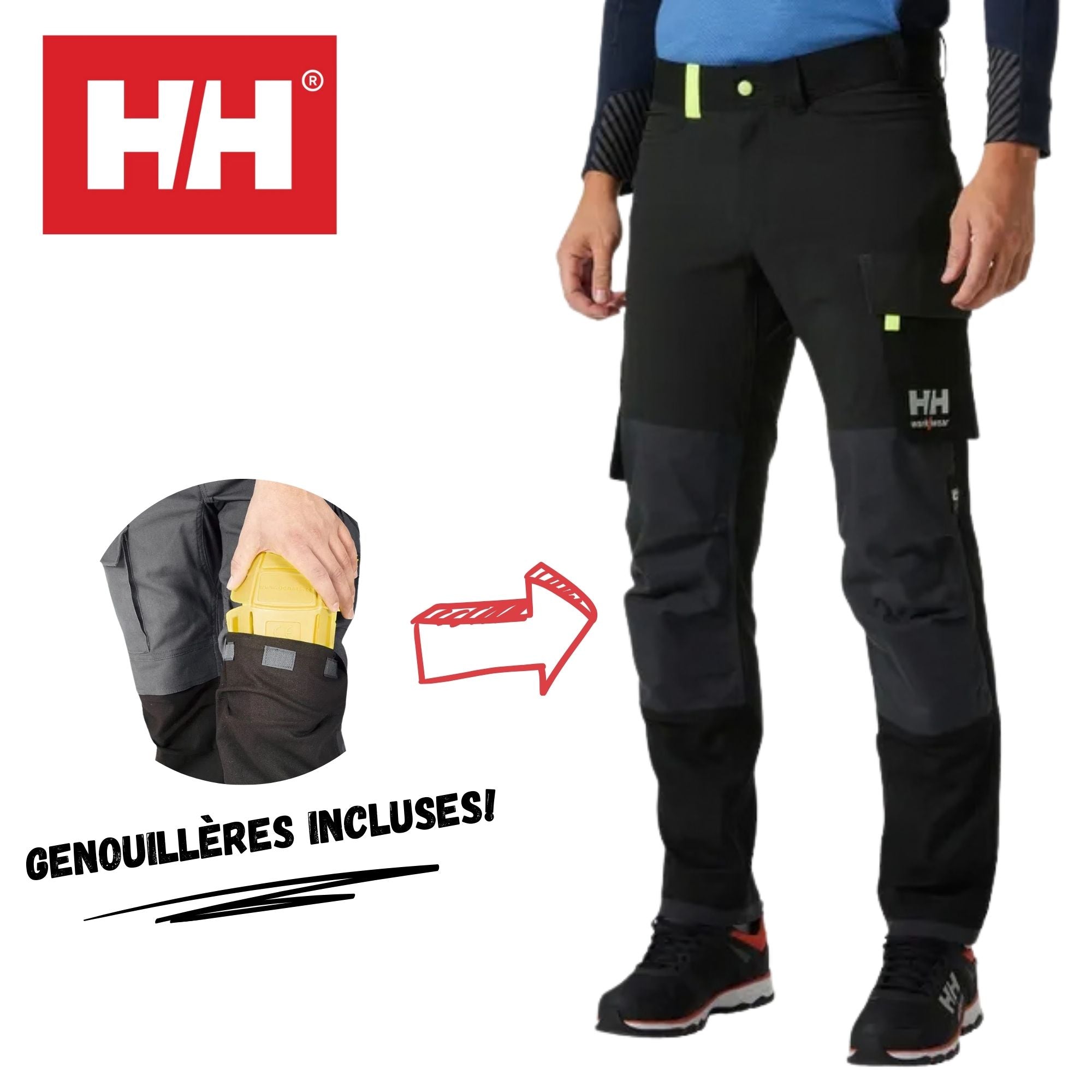 H/H Pantalon Oxford ULTRA-STRETCH (Avec porte-genouillères)