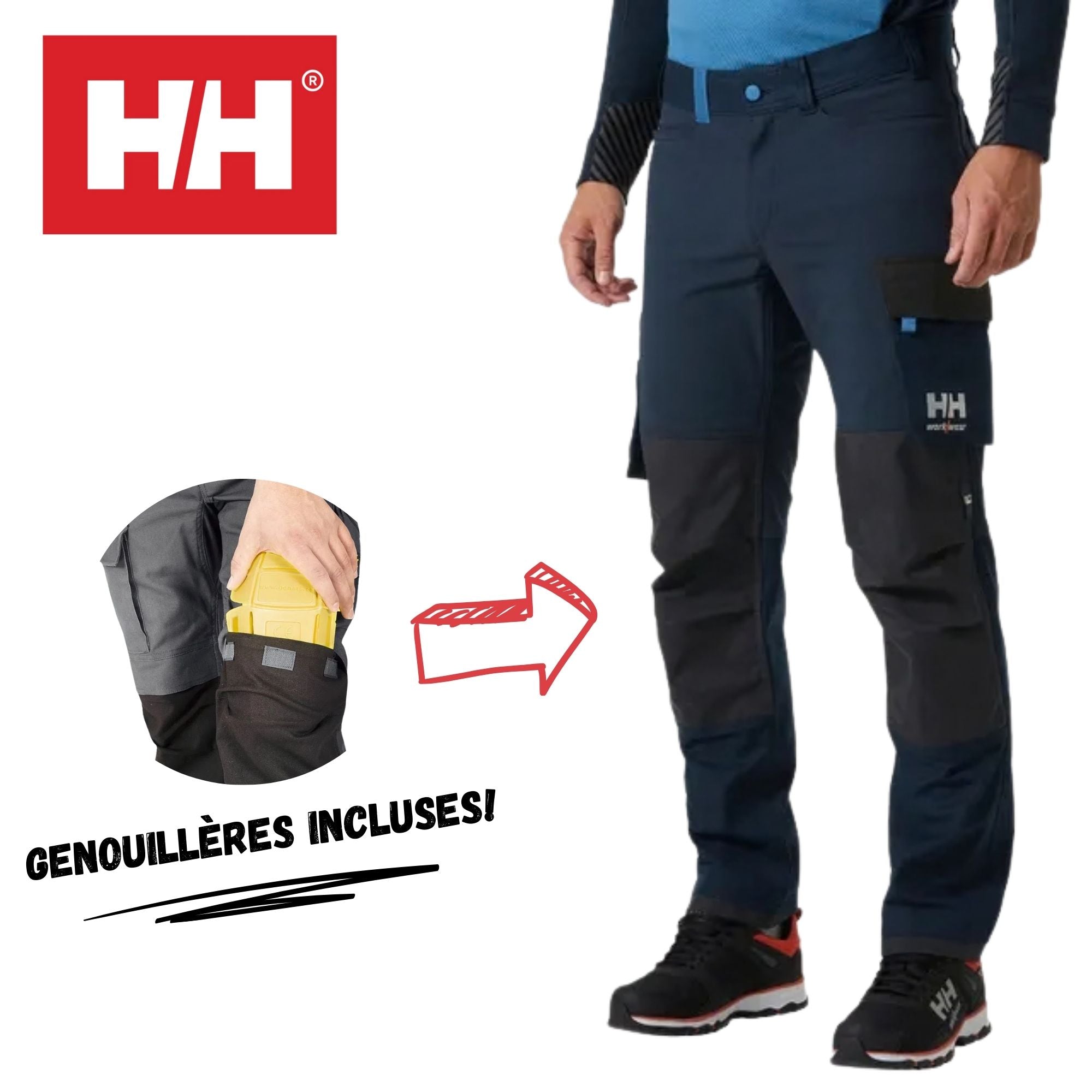 H/H Pantalon Oxford ULTRA-STRETCH (Avec porte-genouillères)