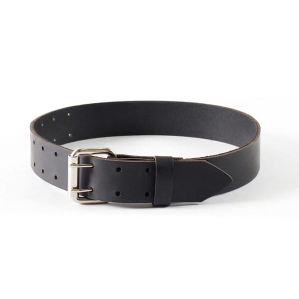 Double-hole leather belt