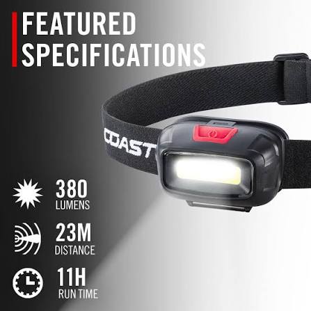 COAST Lampe Frontale LED (380 Lumens)