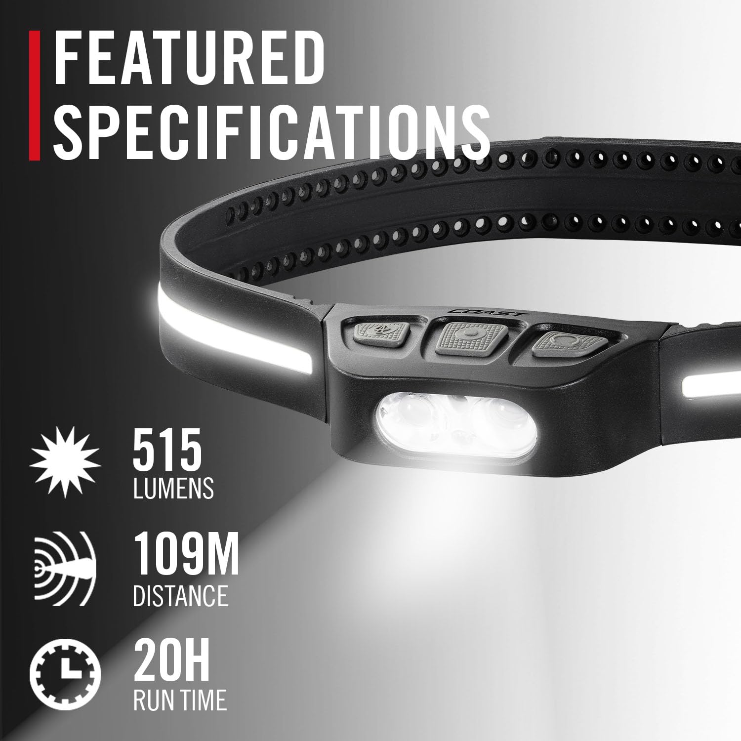 COAST Headlamp with 360° Lighting (515 Lumens)