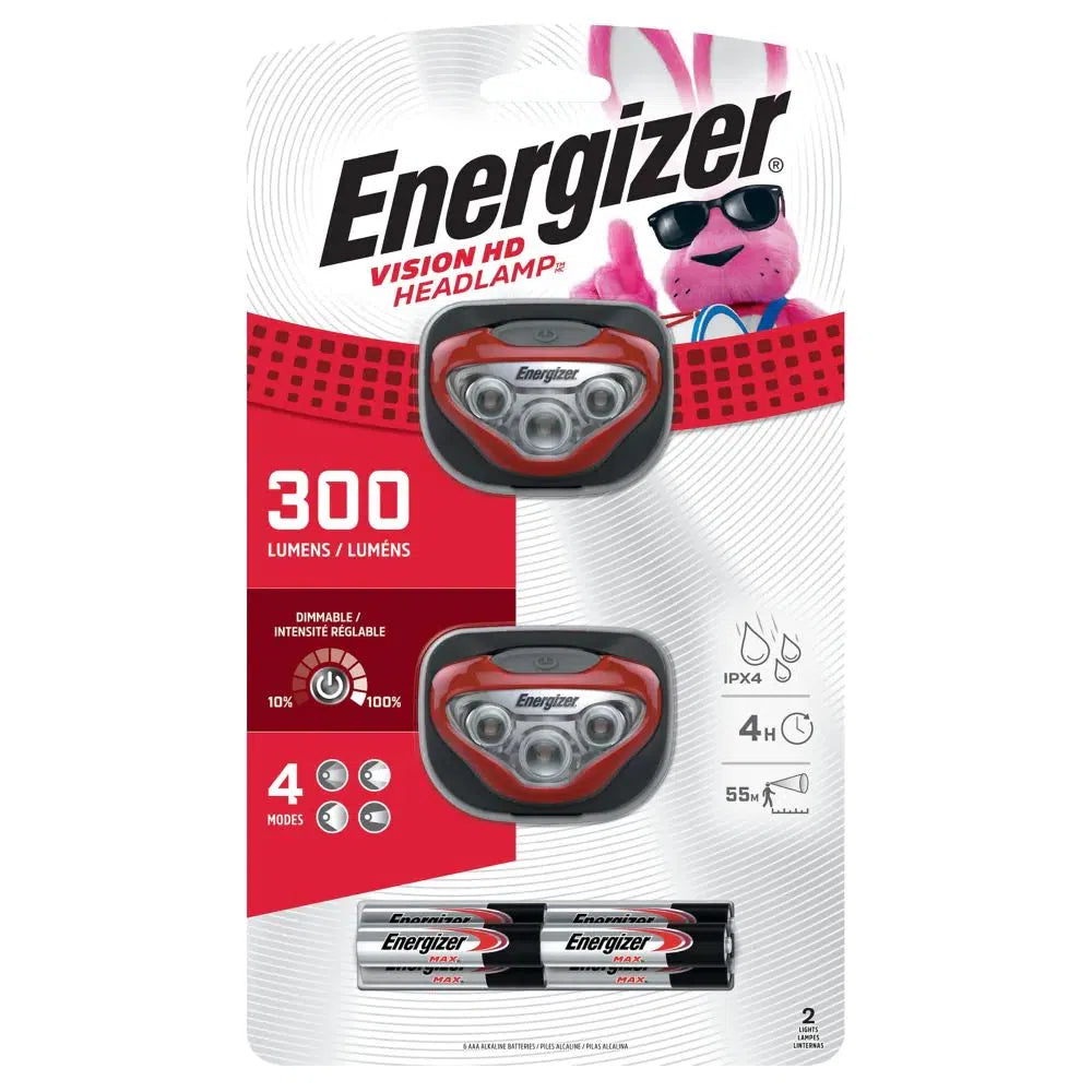 Energizer Headlamp (300 lumens) - Pack of 2