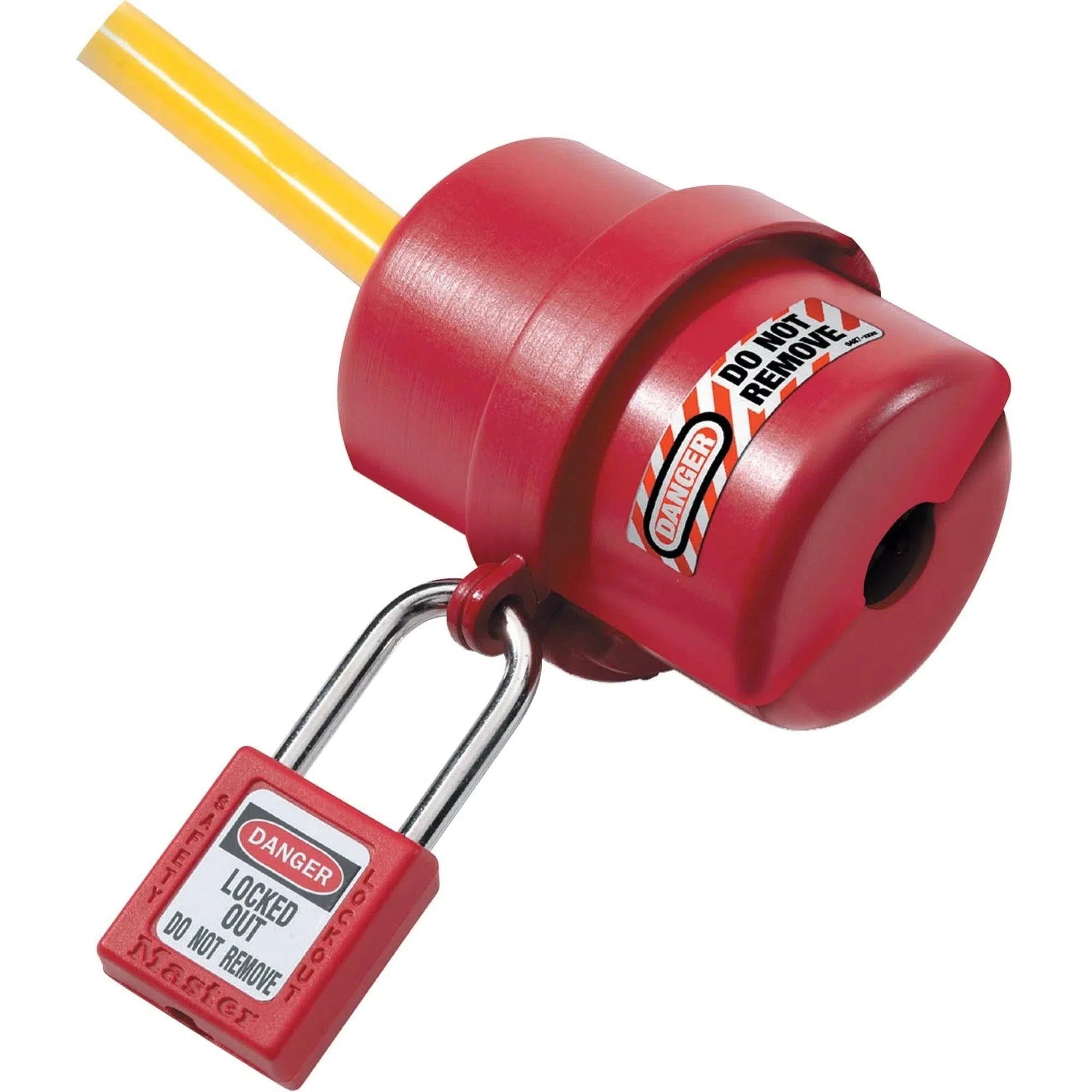 Rotary locking device for plug