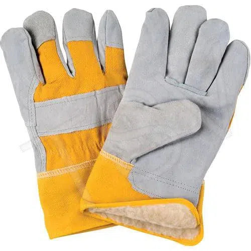 XXL lined split leather gloves