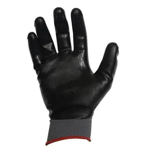 Polyester/nitrile palm gloves