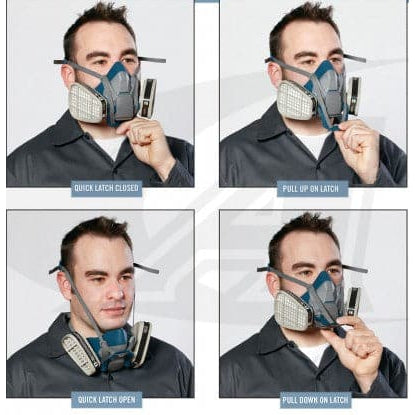 Respirateur réutilisable à demi-masque confort robuste avec attache rapide  3M 6500, moyenne